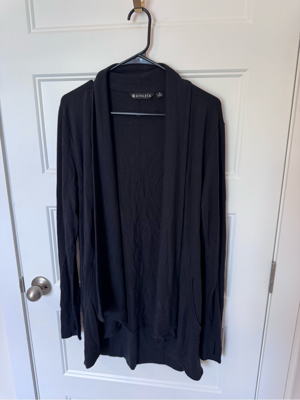 Athleta womens Black Open-Front Cardigan Sweater
